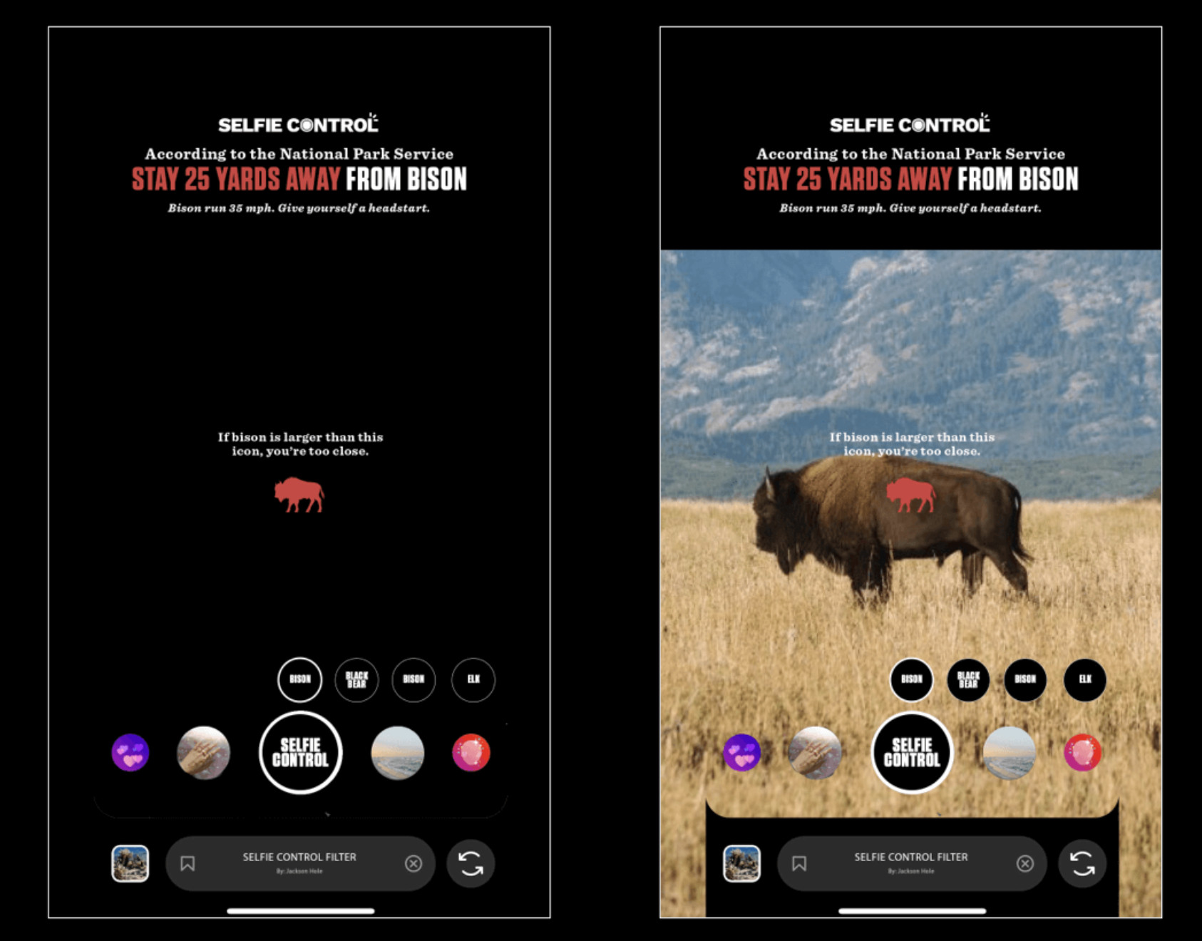 Jackson Hole führt Instagram-Filter ein, um sichere Tierfotografie zu fördern